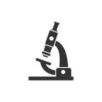 Microscope icon in flat style. Laboratory magnifier vector illustration on isolated background. Biology instrument sign business concept.