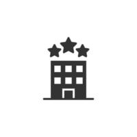 Building icon in flat style. Town skyscraper apartment vector illustration on white isolated background. City tower business concept.