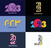 Big Set of 2023 Happy New Year logo text design 2023 number design template vector