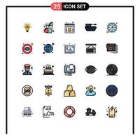 Universal Icon Symbols Group of 25 Modern Filled line Flat Colors of clock panzer page military cannon Editable Vector Design Elements