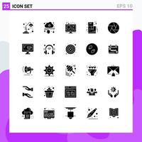 25 Thematic Vector Solid Glyphs and Editable Symbols of aperture ecommerce online box sample tube Editable Vector Design Elements