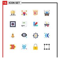 Flat Color Pack of 16 Universal Symbols of box worker consumer employee holiday Editable Pack of Creative Vector Design Elements