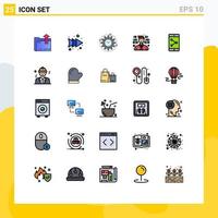 paquete de iconos de vector de stock de 25 signos y símbolos de línea para aplicaciones móviles aplicación compartir gestión desarrollo de programación elementos de diseño de vector editables