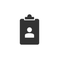 Id card icon in flat style. Identity tag vector illustration on white isolated background. Driver licence business concept.