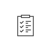 To do list icon in flat style. Document checklist vector illustration on white isolated background. Notepad check mark business concept.