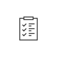 To do list icon in flat style. Document checklist vector illustration on white isolated background. Notepad check mark business concept.