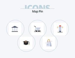 Map Pin Flat Icon Pack 5 Icon Design. . tower. mony. lighthouse. beach vector