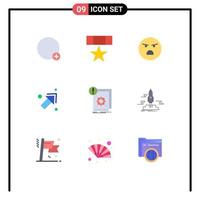 paquete de iconos de vector de stock de 9 signos y símbolos de línea para elementos de diseño de vector editables de sensación de estrella derecha estándar