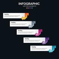 Diagrama de infografía de 5 opciones Informe anual Diseño web Concepto de negocio Pasos o procesos vector