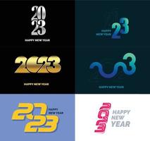 Big Set of 2023 Happy New Year logo text design 2023 number design template vector