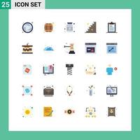 Universal Icon Symbols Group of 25 Modern Flat Colors of page document proteins clipboard stage Editable Vector Design Elements