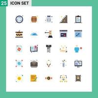 Universal Icon Symbols Group of 25 Modern Flat Colors of page document proteins clipboard stage Editable Vector Design Elements