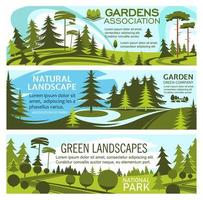 servicio de jardinería y diseño de paisajes verdes vector