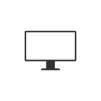 Monitor icon in flat style. Television sign vector illustration on white isolated background. Display business concept.