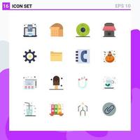 Group of 16 Flat Colors Signs and Symbols for resources human fear hr real Editable Pack of Creative Vector Design Elements