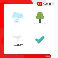 Flat Icon Pack of 4 Universal Symbols of cloud reporting glasses online docs summer hotel Editable Vector Design Elements