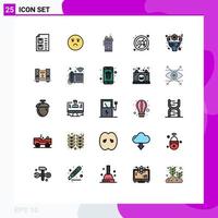 Set of 25 Modern UI Icons Symbols Signs for disable gas sad co radio Editable Vector Design Elements