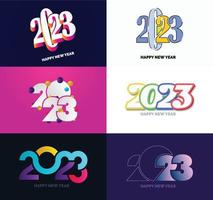 Big Set of 2023 Happy New Year logo text design 2023 number design template vector