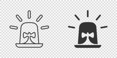 Emergency alarm icon in flat style. Alert lamp vector illustration on isolated background. Police urgency sign business concept.