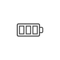 Battery charge icon in flat style. Power level vector illustration on white isolated background. Lithium accumulator business concept.