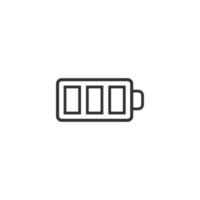 Battery charge icon in flat style. Power level vector illustration on white isolated background. Lithium accumulator business concept.