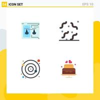 Pack of 4 creative Flat Icons of business orbit digital rotten orbit Editable Vector Design Elements