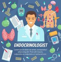 endocrinología medicina y médico endocrinólogo vector