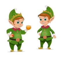 Christmas elf and Santa Claus helper vector