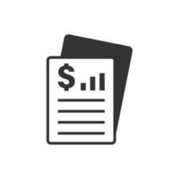 Financial statement icon in flat style. Document vector illustration on white isolated background. Report business concept.