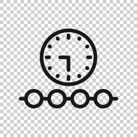 Timeline icon in flat style. Progress vector illustration on white isolated background. Diagram business concept.