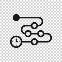 Timeline icon in flat style. Progress vector illustration on white isolated background. Diagram business concept.