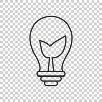 Light bulb icon in flat style. Lightbulb vector illustration on white isolated background. Energy lamp sign business concept.