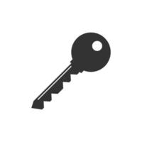 Key icon in flat style. Password vector illustration on white isolated background. Access business concept.