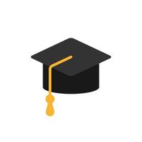 Graduation hat icon in flat style. Student cap vector illustration on white isolated background. University business concept.