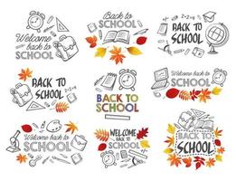 Back to School vector education stationery icons