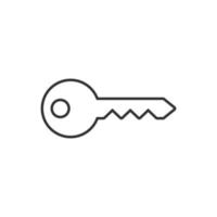 Key icon in flat style. Password vector illustration on white isolated background. Access business concept.