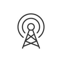 Antenna tower icon in flat style. Broadcasting vector illustration on white isolated background. Wifi business concept.