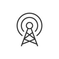 Antenna tower icon in flat style. Broadcasting vector illustration on white isolated background. Wifi business concept.