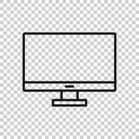 Computer monitor icon. Vector illustration on isolated background. Business concept tv monitor pictogram.