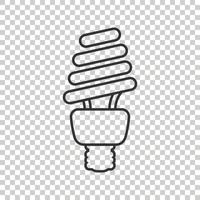 Light bulb icon in flat style. Lightbulb vector illustration on white isolated background. Energy lamp sign business concept.