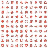 Eco environment icons set in comic style. Ecology cartoon vector illustration on white isolated background. Bio emblem splash effect sign business concept.