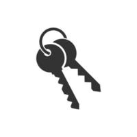 Key icon in flat style. Password vector illustration on white isolated background. Access business concept.