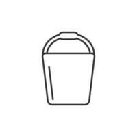 Bucket icon in flat style. Garbage pot vector illustration on white isolated background. Pail business concept.