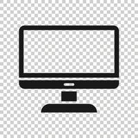 Computer monitor icon. Vector illustration on isolated background. Business concept tv monitor pictogram.