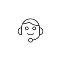 Helpdesk icon in flat style. Headphone vector illustration on white isolated background. Chat operator business concept.