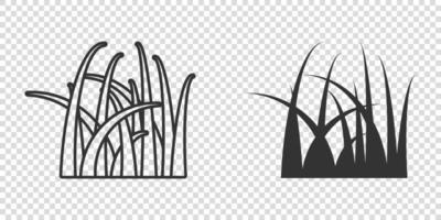 icono de hierba en estilo plano. Ilustración de vector de césped ecológico sobre fondo blanco aislado. concepto de negocio de jardín floral.