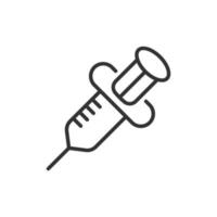 Syringe icon in flat style. Inject needle vector illustration on white isolated background. Drug dose business concept.