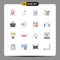 Universal Icon Symbols Group of 16 Modern Flat Colors of purse bag coding healthcare tablet Editable Pack of Creative Vector Design Elements