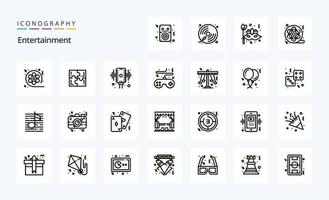 25 Entertainment Line icon pack vector