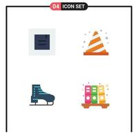 4 Thematic Vector Flat Icons and Editable Symbols of layout ice attention road skates Editable Vector Design Elements